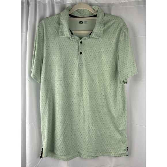 VRST Other - VRST Men's Broken Tees Print Polo Muted Mint Short Sleeve Large